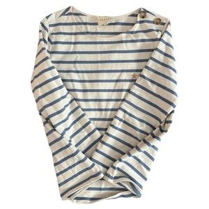 Sezane Colette Marinière Vintage Blue / Ecru - Size XXS